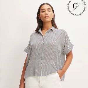 Cropped Lightweight Silk Everlane Button Up